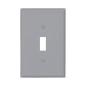 Plaque murale Eaton en plastique gris, espace pour 1 interrupteur de taille moyenne