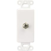 Eaton Type F Coaxial Wall Jack - White Plate