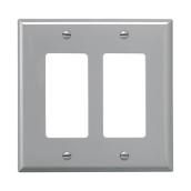 Eaton Grey Polycarbonate Wallplate with 2 Spaces