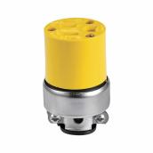 Connecteur Eaton jaune en vinyle jaune blindé, mise à la terre automatique, 15 ampères, 125 V