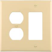 Eaton 3-Hole Wall Plate for 2 Outlets and 1 Switch - Ivory Colour