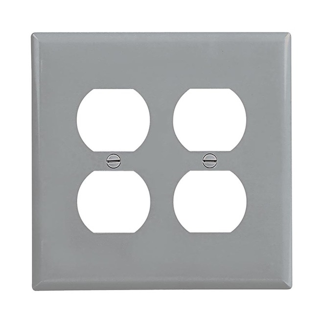 Eaton 4-Outlet Grey Polycarbonate Wall Plate