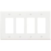 Eaton 4-Gang 1-Pack White Decorator Midsize Wall Plate