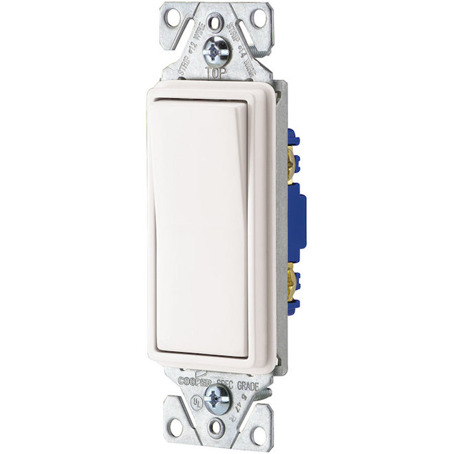 Interrupteur à bascule Eaton décoratif 15 ampères 120/277 V, blanc