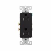 Eaton Black 15-Amp Decorator Tamper-Resistant Outlet (1-Pack)