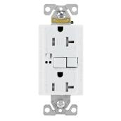 Eaton White 20-Amp Decorator Tamper Resistant Outlet with Wall Plate Included and Audible Alarm