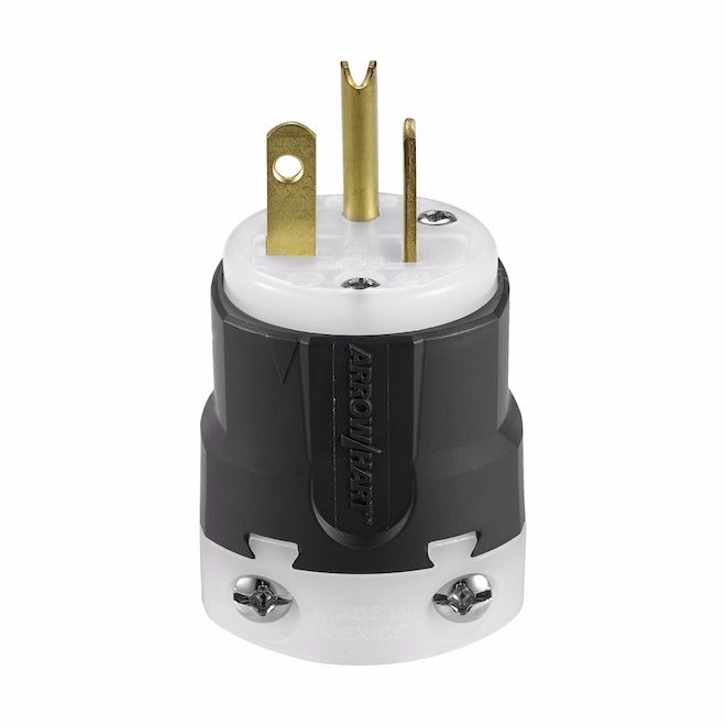 Eaton Arrow Hart 20-Amp 125-Volt Black/White 3-Wire Grounding Plug