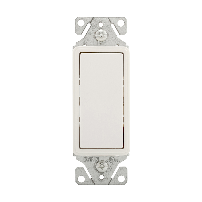 Interrupteur illuminé Deco d'Eaton, 15 A, 120/277 V, blanc