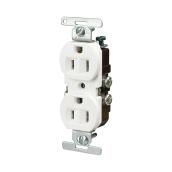 Eaton CO/AL Grounded Duplex Receptacle - White - 1 1/3-in W x 4 1/5-in H - 15-Amp - 125-volt
