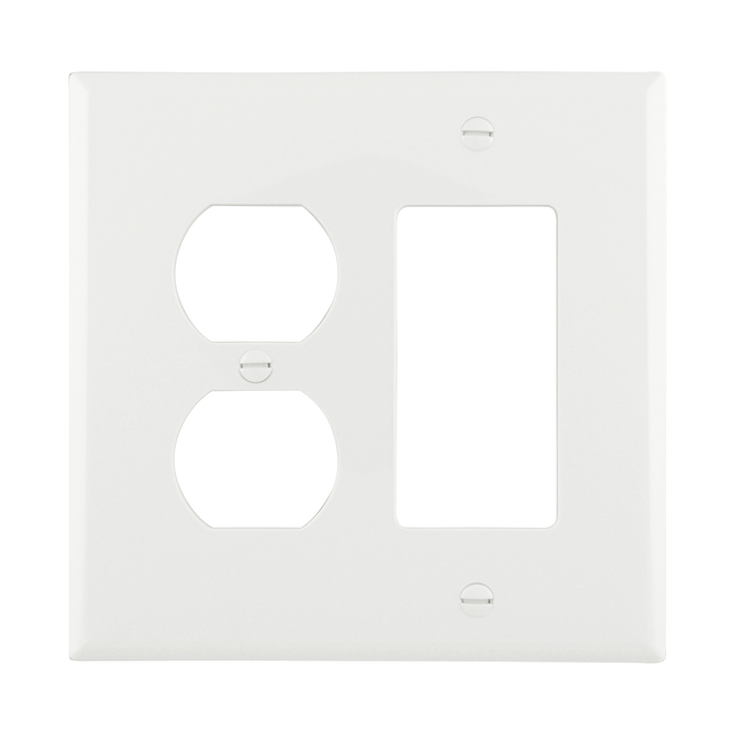 Eaton 2-Gang 1-Pack White Dupex/Decorator Midsize Wall Plate