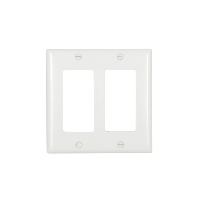 Eaton 2-Gang 1-Pack White Decorator Standard Wall Plate