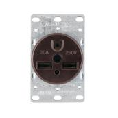 Eaton Black 30-Amp Round 3-Wire Dryer Power Outlet (1-Pack)