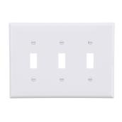 Eaton 3-Gang 1-Pack White Toggle Midsize Wall Plate