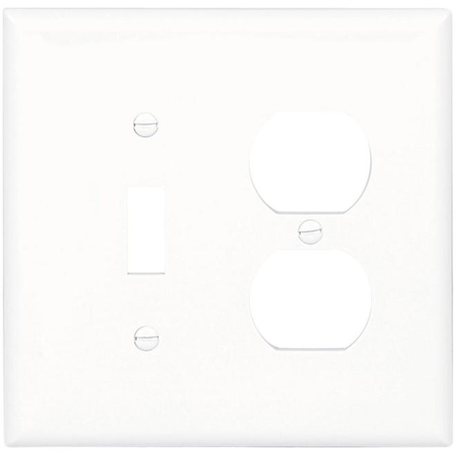 Eaton 2 Gang Combo Bascule Plaque Duplex Blanc