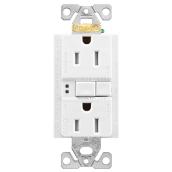 Eaton 1-Pack White 15-Amp Decorator Tamper Resistant Outlet with Wall Plate Included (AFCI/GFCI Protection)