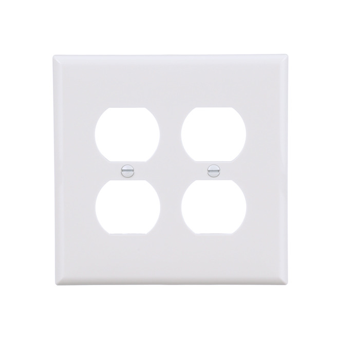 Eaton 2-Gang 1-Pack White Duplex Midsize Wall Plate