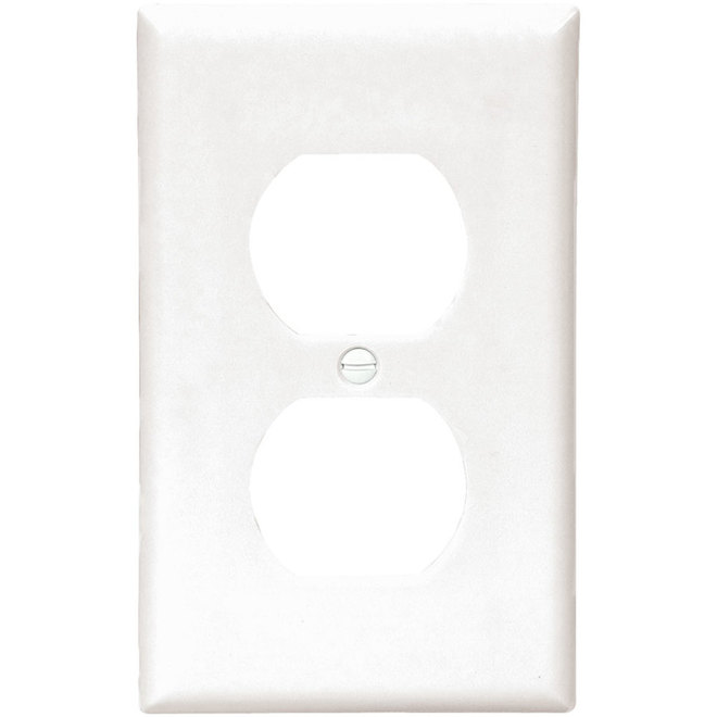 Eaton Duplex Receptacle Wall Plate - White - Plastic - 4 1/2-in H x 2 3/4-in W x 1/4-in D - 10-Pack