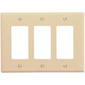 Eaton 3-Gang 1-Pack Ivory Decorator Midsize Wall Plate