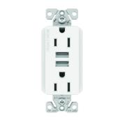 Eaton White 15 A 3.6 Duplex USB and TR Receptacles - 2-Pack