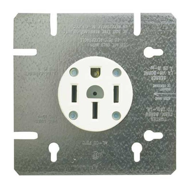 Eaton 3P4W 125/250 V 50 A White Stove Power Receptacle