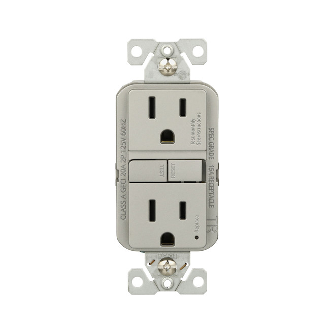 Eaton GFCI Electrical Outlet 15 A 125 V - Metallic Silver Granite