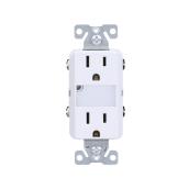 Eaton Double Receptacle with Programmable Nightlight 15-A 125-V - White