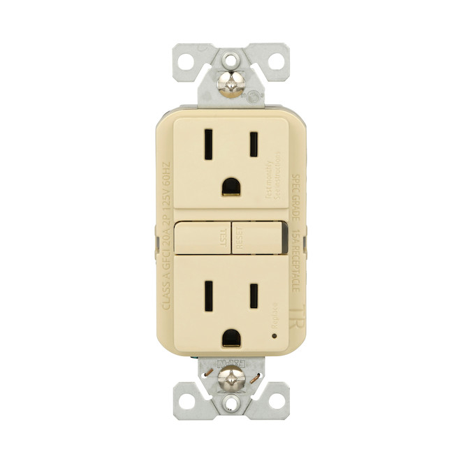 Eaton GFCI Electrical Outlet 15 A 125 V - Ivory