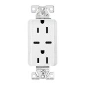 Prise électrique double Eaton 15 amp 125 V avec ports USB-C, blanc