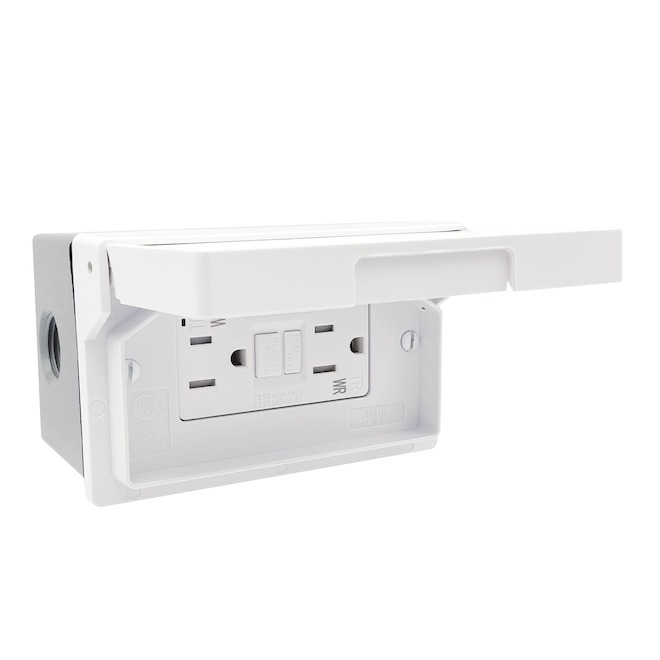 EATON GFCI Cover Kit with Double Outlet 15A 125V - White