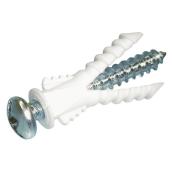 Cobra Plastic Screw Anchors - #6 - 1-in L - 30 Per Pack - White - Screws Included