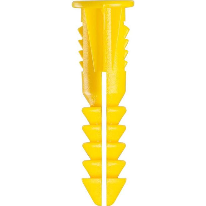 Ancrage Cobra en plastique jaune n° 4-6 x 7/8 po + vis