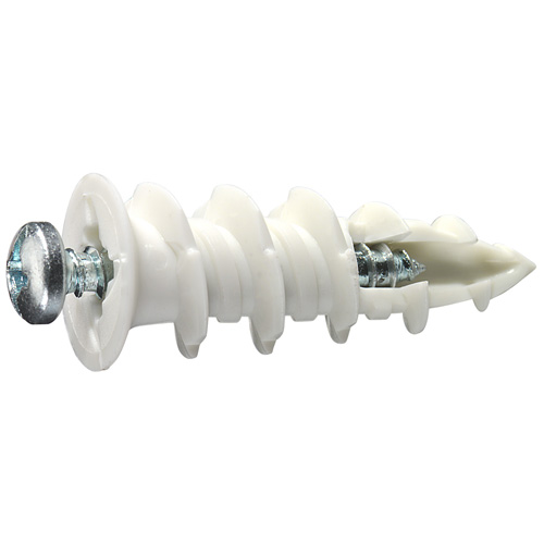 Cobra WallGripper Expandable Screw-in Anchors - #8 - White Plastic - Steel - 50 Per Pack