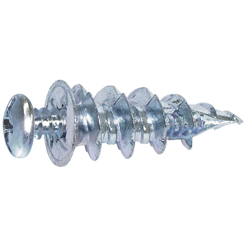 Cobra WallDriller Drywall Anchor - #6 - 4 Per Pack - Zinc - Screws Included