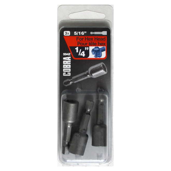 Cobra Anchors Hex Head Sockets - Steel - Black - 5/16-in dia - 3-Pack