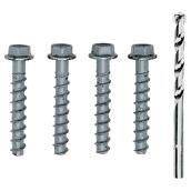 Cobra Masonry Anchors - 5/16-in Dia x 2 1/4-in L - Steel - 4 Per Pack - Drill Bit Included