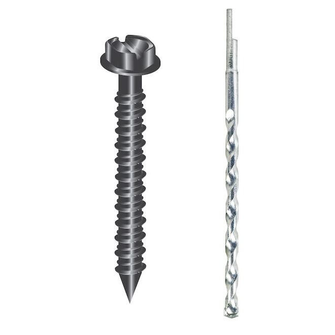 CobraTap Black Concrete Screws with Hex Heads 1/4 x 1 3/4-in - Box of 10