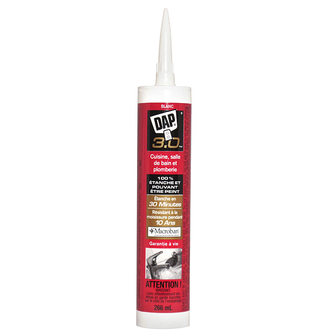 DAP 3.0 Sealant - Kitchen, Bath and Plumbing - 266 ml - White 70790 | RONA