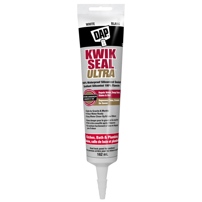 Scellant siliconisé premium Kwik Seal Ultra(MC), 162 ml, blanc