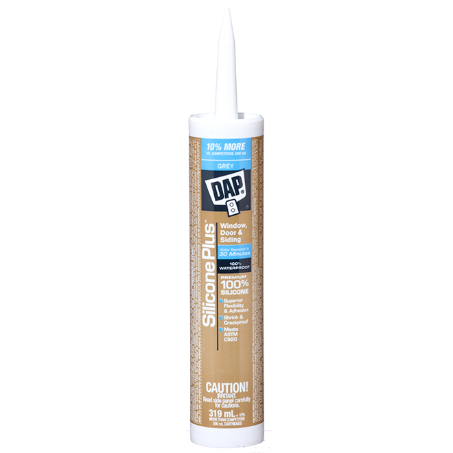 Dap Silicone Plus Window and Door Sealant - Grey - For Indoor and Outdoor Use - 319 ml