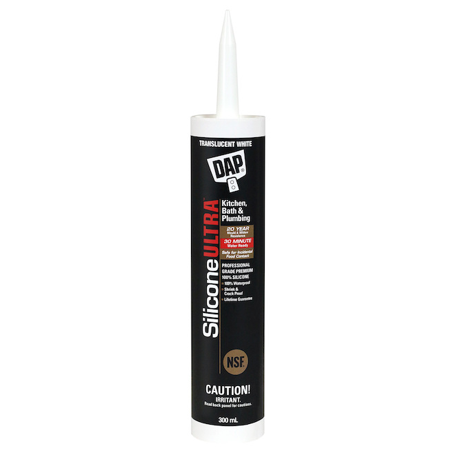 DAP Ultra Slicone Sealant for Kitchen and Bathroom - 300 ml - Translucent White