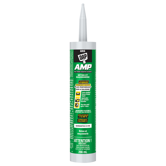 Scellant de polymère avancé modifié gris pour béton et pierre AMP DAP, 266 ml