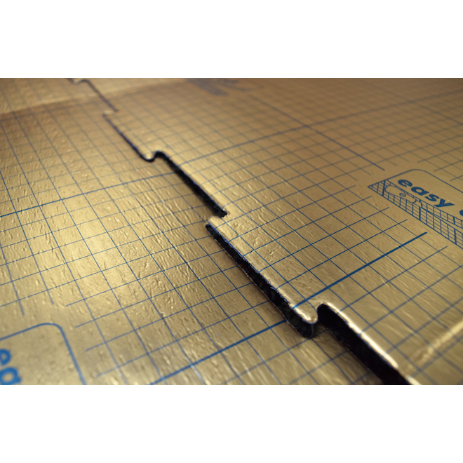 Selitbloc GripTec Subfloor Underlay Pressure-resistent Foam 48-in W x 25-ft L 100-sq.ft 1.5 mm Thickness Blue/Gold
