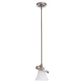 Pendant - Opal Glass Shade - Brushed Nickel
