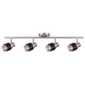 Canarm Dalton Rail Light Fixture with Pivoting Heads - Dimmable - Brushed Pewter - Black Accents - G9 Pin Base