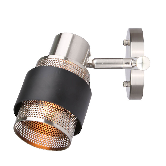 Canarm Dalton Rail Light Fixture with Pivoting Heads - Dimmable - Brushed Pewter - Black Accents - G9 Pin Base