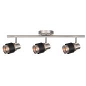 Canarm Dalton Track Light Bar for Bedrooms - Dimmable - Nickel Finish with Black Accents - 3 T4 G9 Pin Base