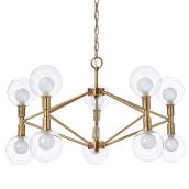 Canarm 10-Light Glass Shades Chandelier - Gold Finish