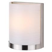 Canarm Lea Brushed Nickel Wall Light withTextured Glass Shade