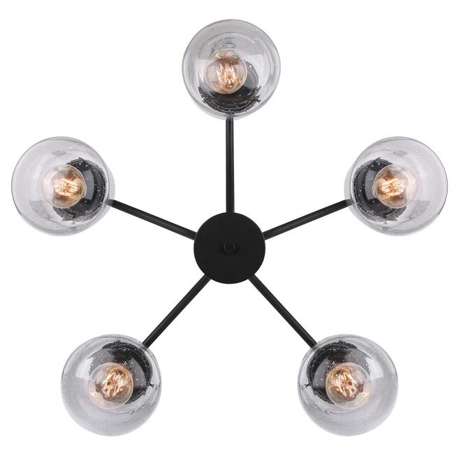 Canarm Riva 5-Light Black and Wood Contemporary Chandelier