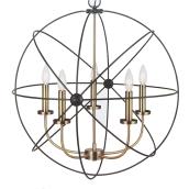 5-Light Chandelier Donovan - 25'' x 27'' - Black and Gold